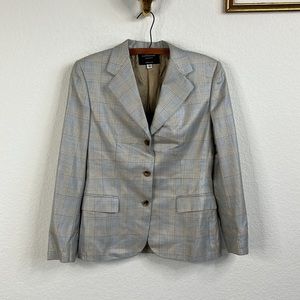 Belvest x Peter Elliot Double Breasted Gridded Window Pane Plaid Blazer